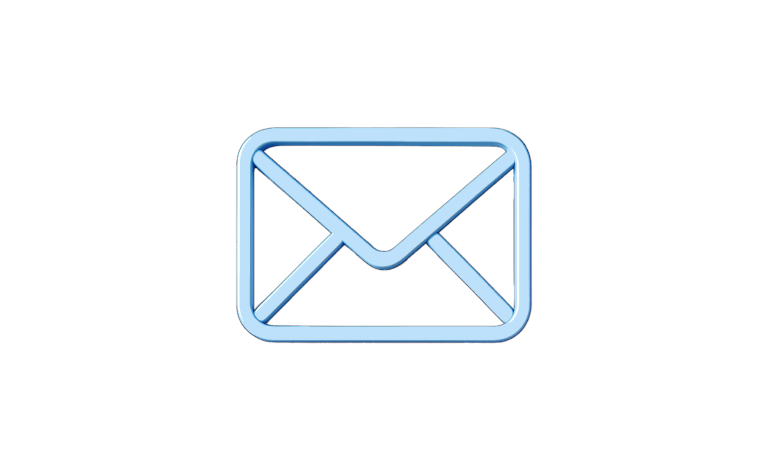 Light blue outline of a classic envelope symbol.